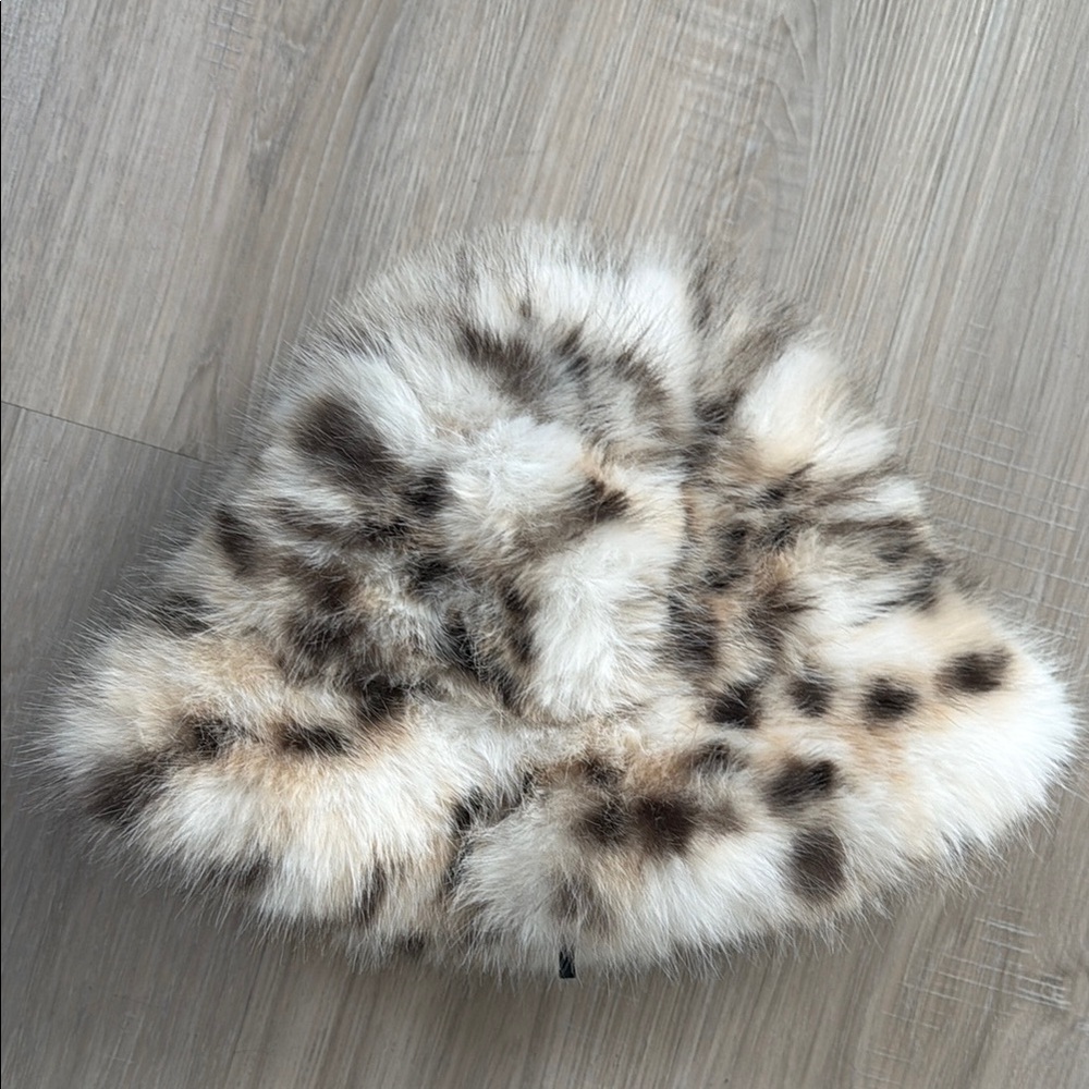 Faux Fur Leopard Print Hat